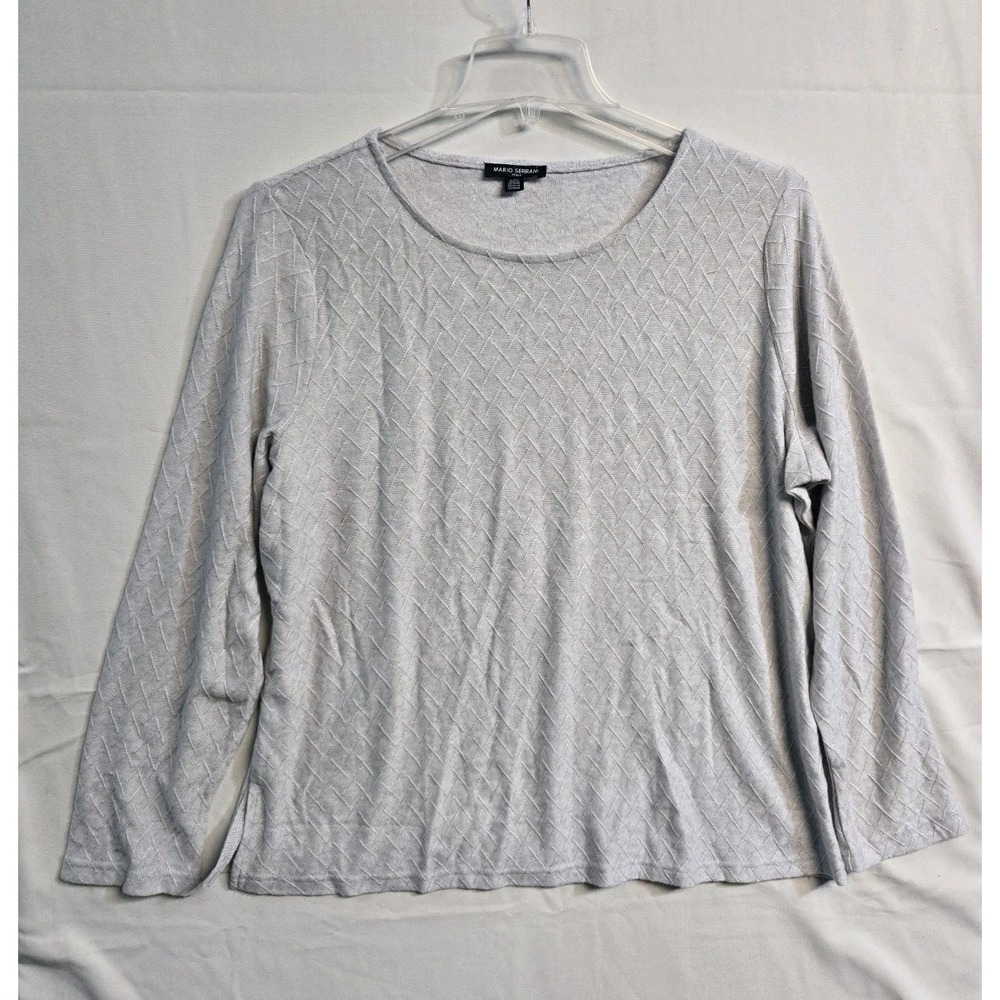 mario serrani italy Women's  Pull Over Sweater XL Gray Rayon  Knit